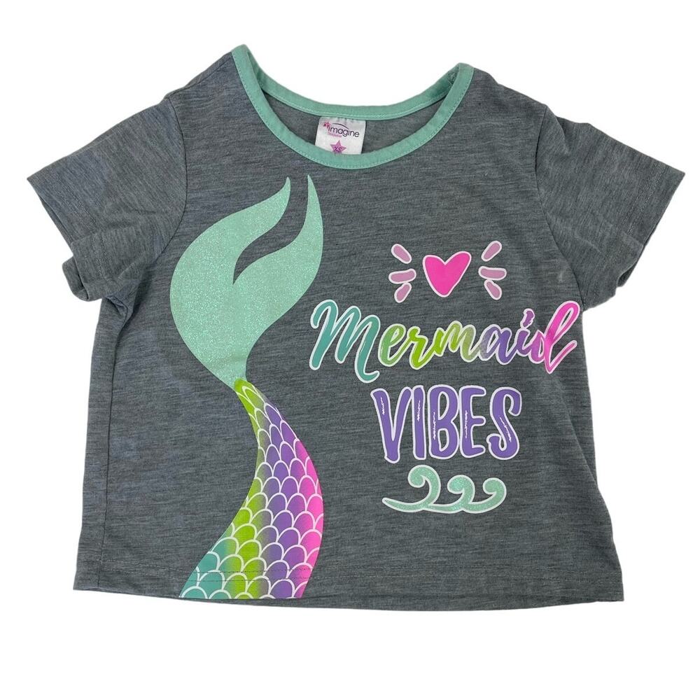 Imagine Sleepwear Girls Multicolor Mermaid Vibes Graphic Short Sleeve Tee XS